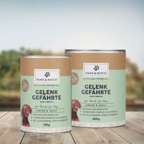 GELENK GEFÄHRTE für Hunde Junior & Adult I Granulat 9 Paws Patch Gelenk Gefaehrte 120g S I 9000169 I Hintergrund Set